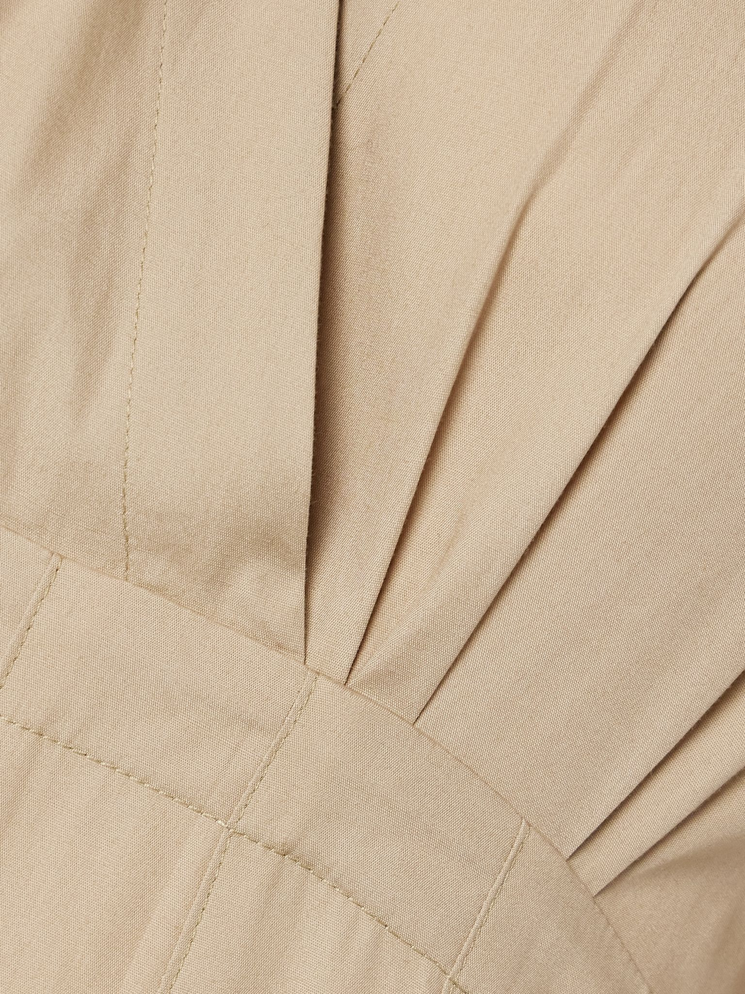 Ciara pleated cotton-blend poplin midi dress Beige - 4