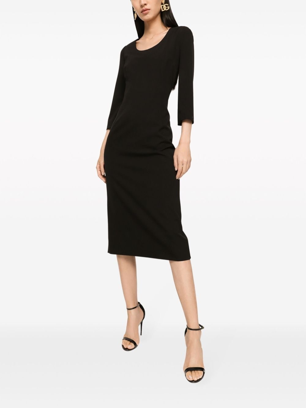 wool-blend midi dress - 5