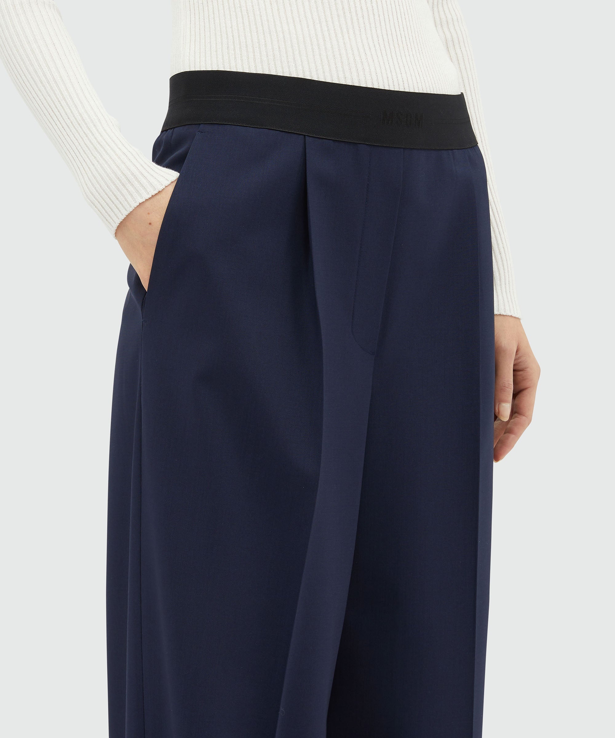 Wool palazzo pants with pleats - 5