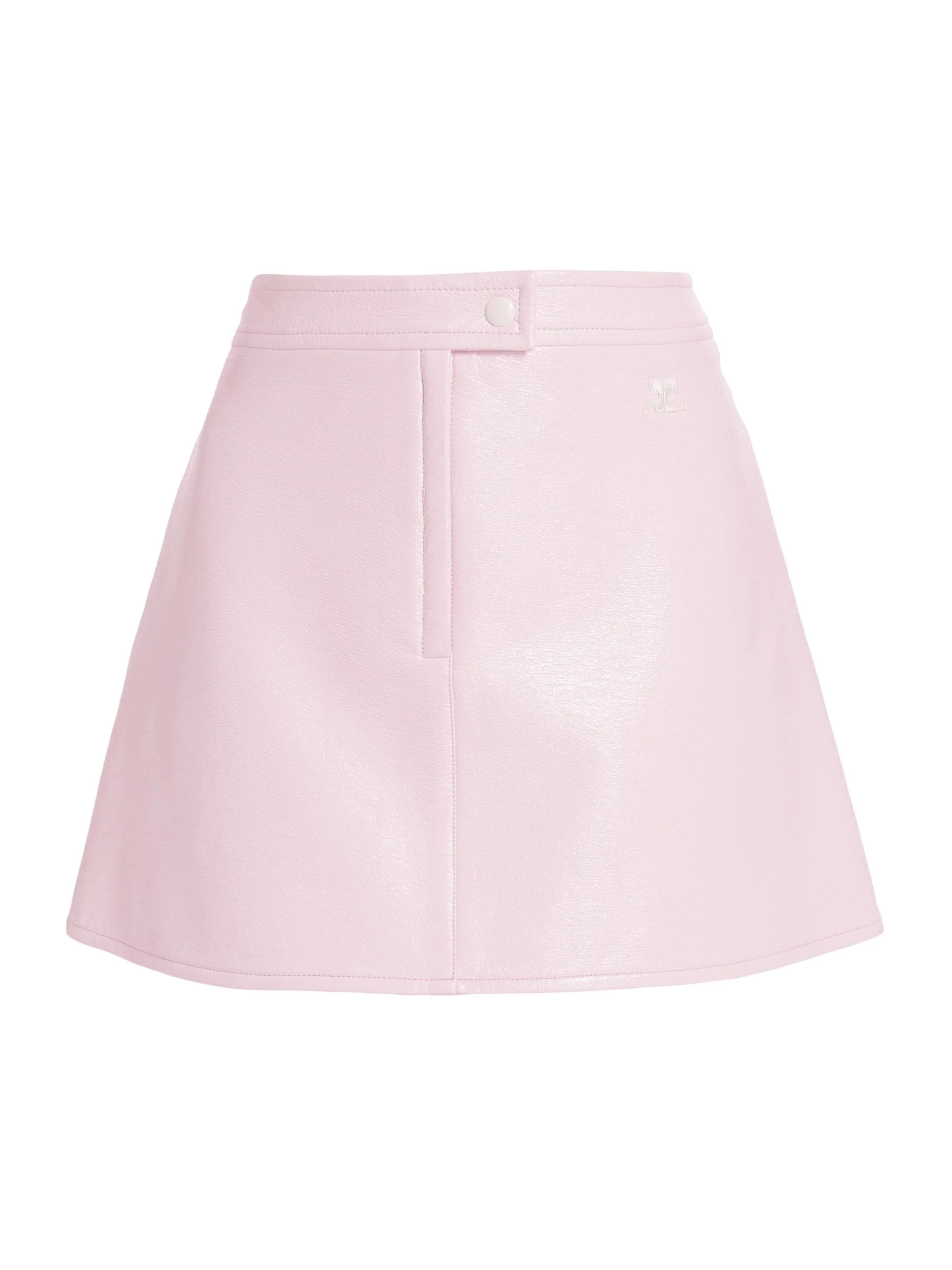 Women's Reedition Vinyl A-Line Miniskirt - Pale Pink - 1