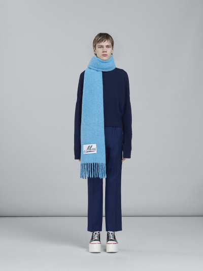Marni SKY BLUE BRUSHED WOOL SCARF outlook