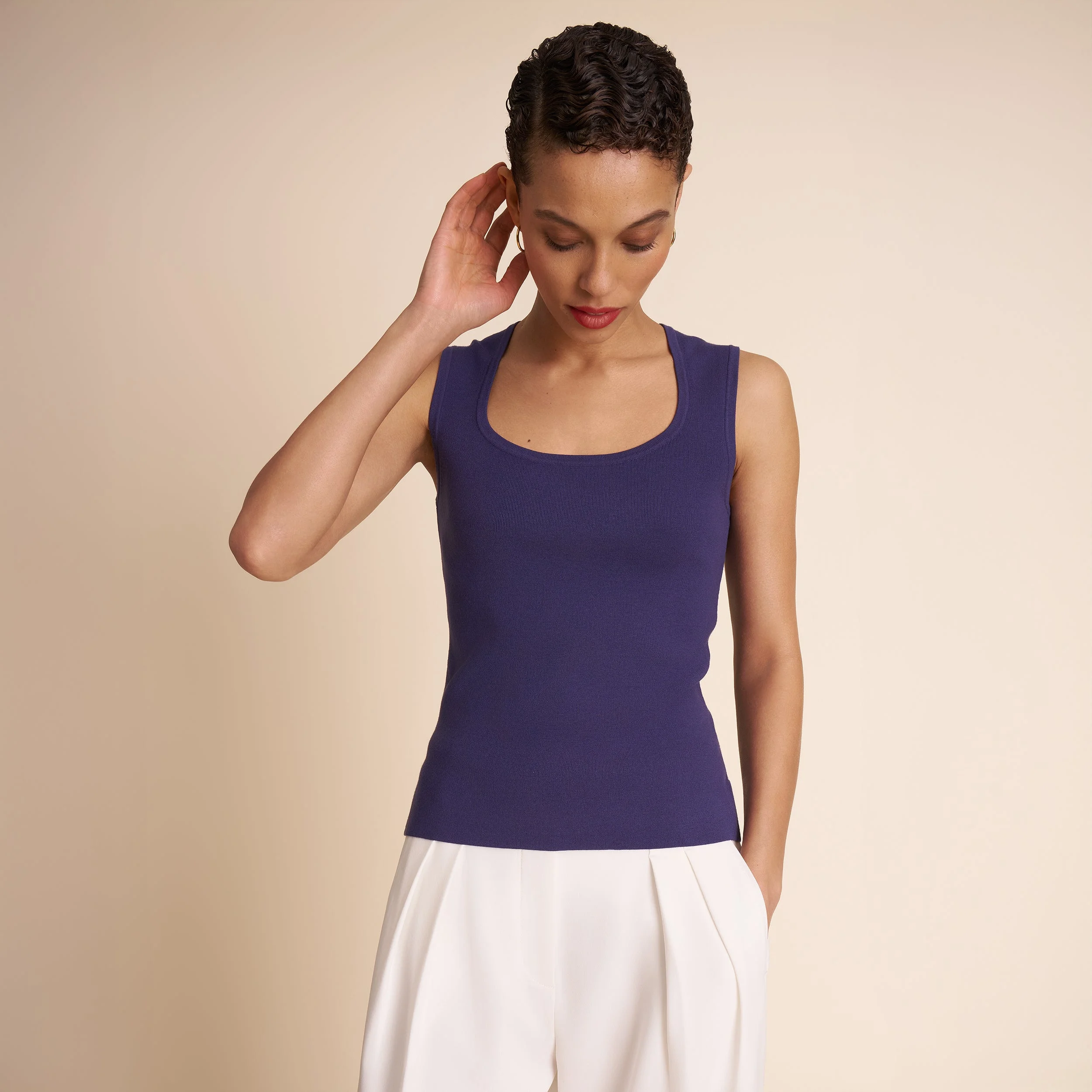 Sabine Sculptural Tank - 365 Stretch Knit - 1