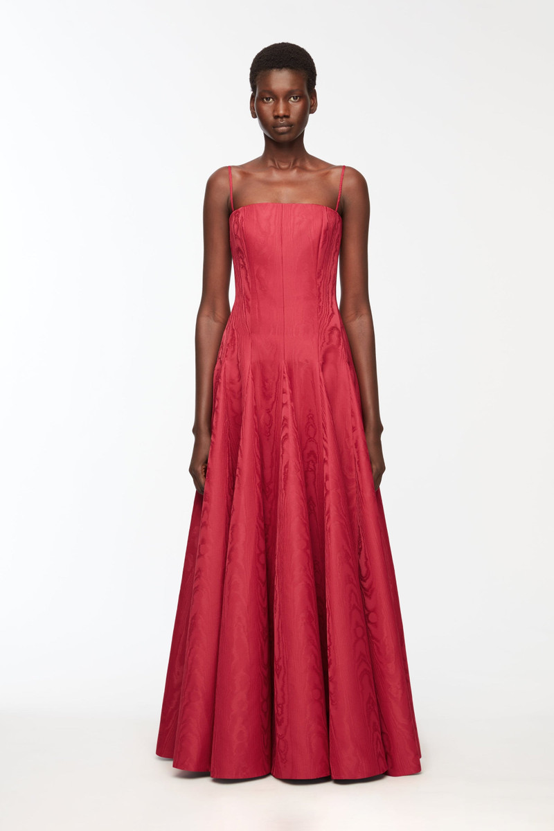 EMILIA WICKSTEAD Gracia Dress In Red Moire Mikado outlook