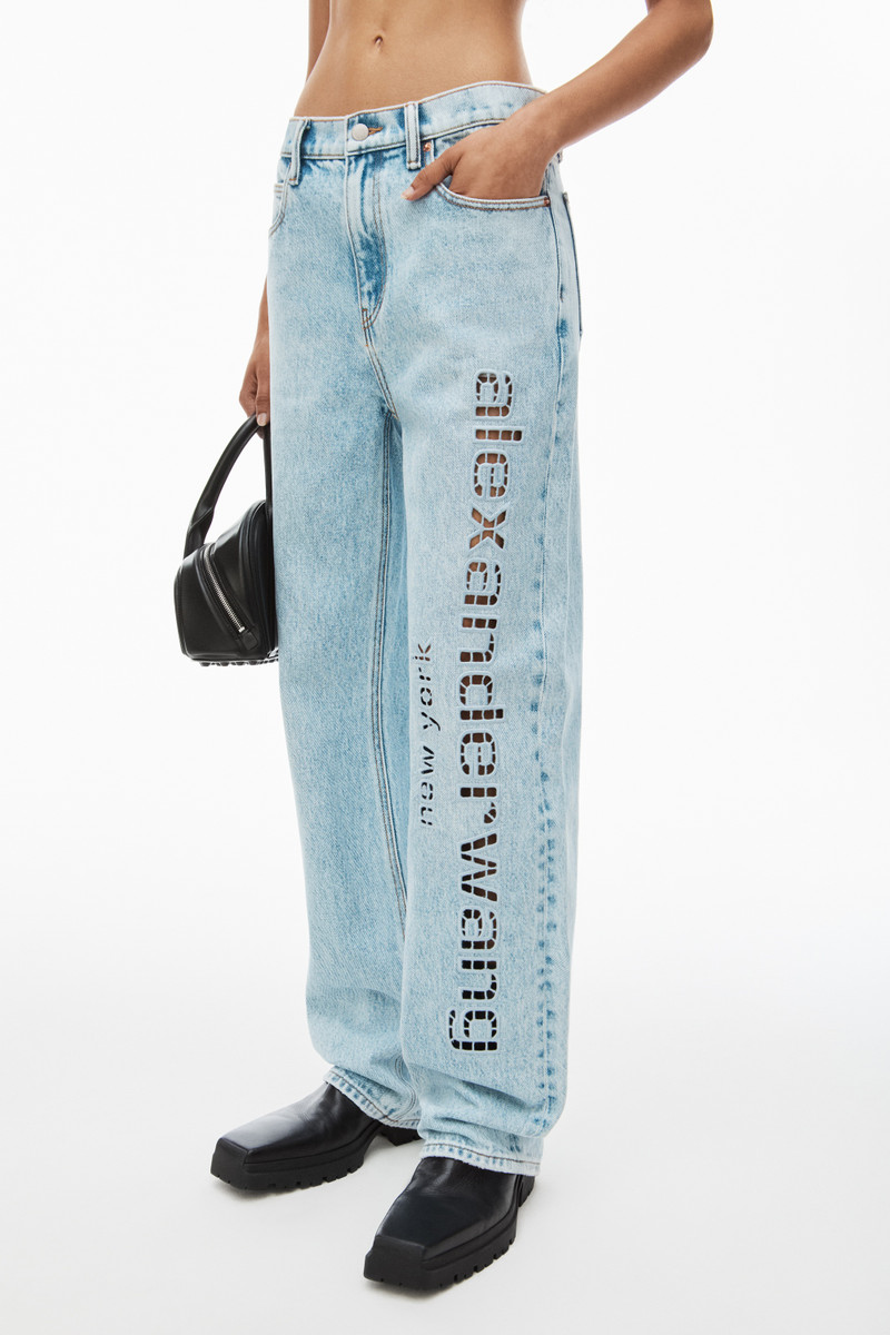Alexander Wang EZ cut-out logo denim jean - 4DC1244221453 | REVERSIBLE