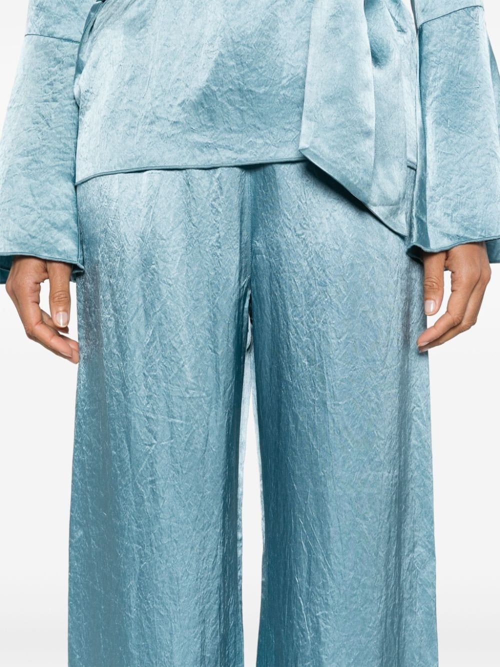 straight-leg satin trousers - 5