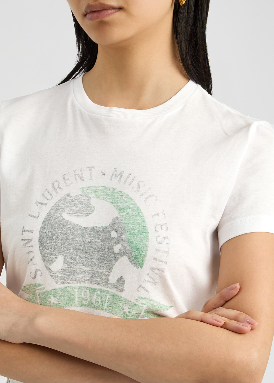 Saint Laurent Logo-print Cotton T-shirt - 5