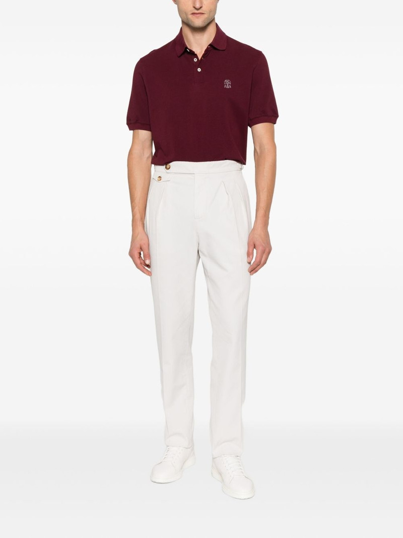 Brunello Cucinelli embroidered cotton polo shirt outlook