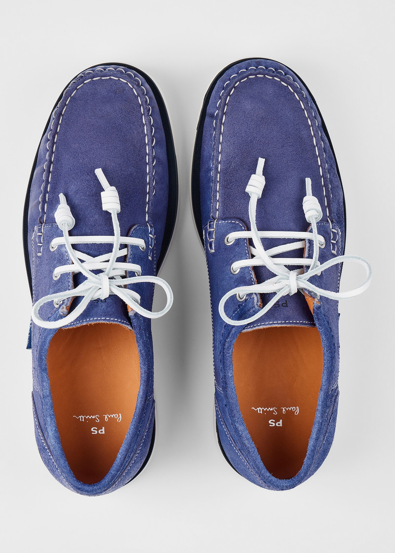 Cobalt Blue Suede 'Pebble' Boat Shoes 5