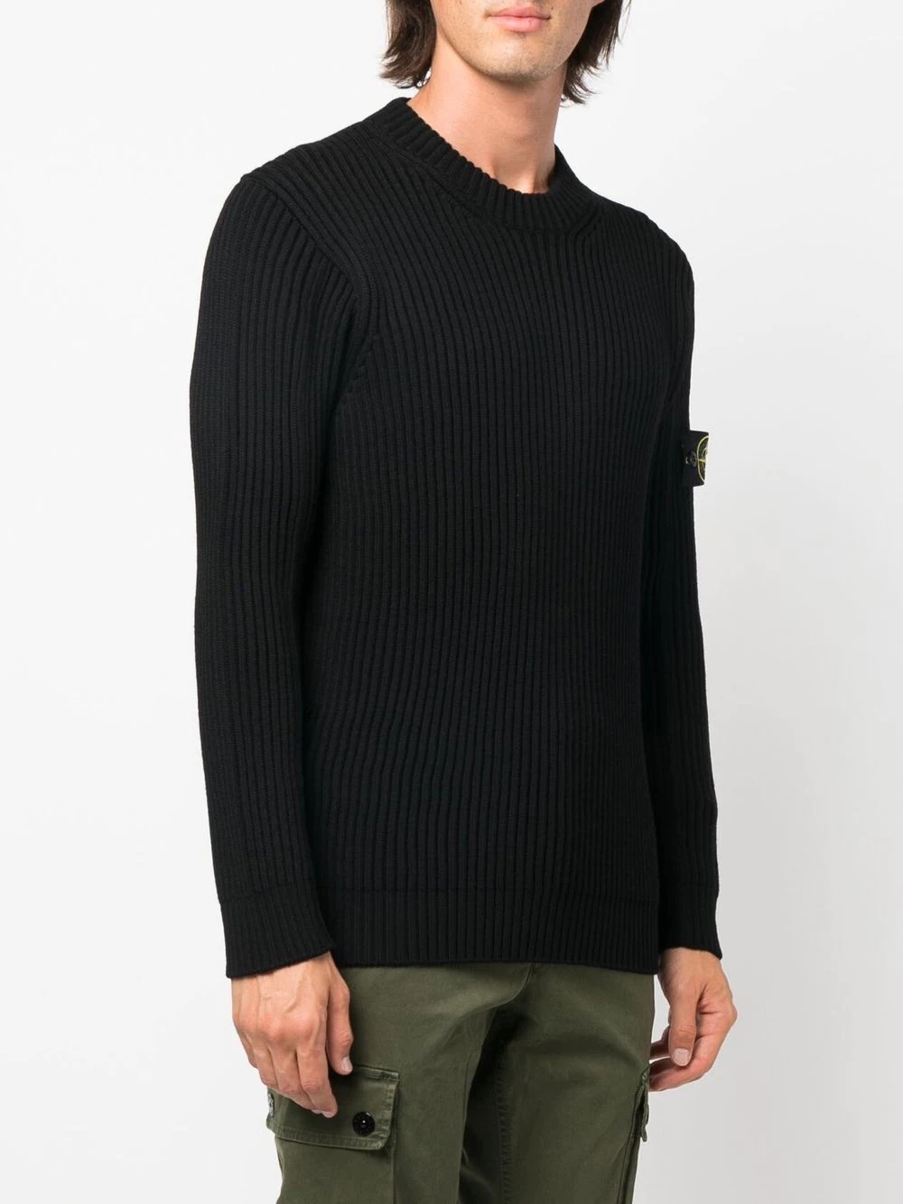 Compass logo-patch knitted jumper - 3