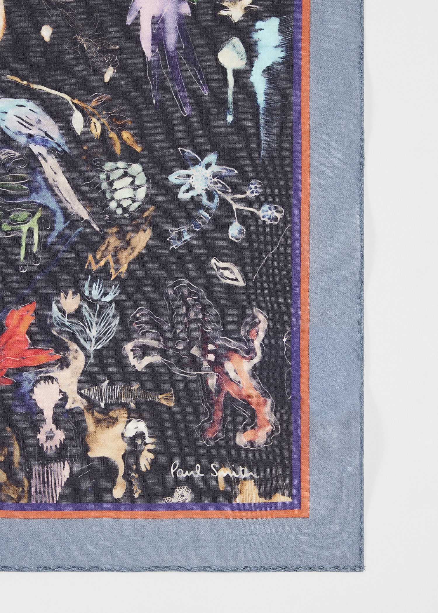 Navy 'Little Beasts' Print Pocket Square - 3