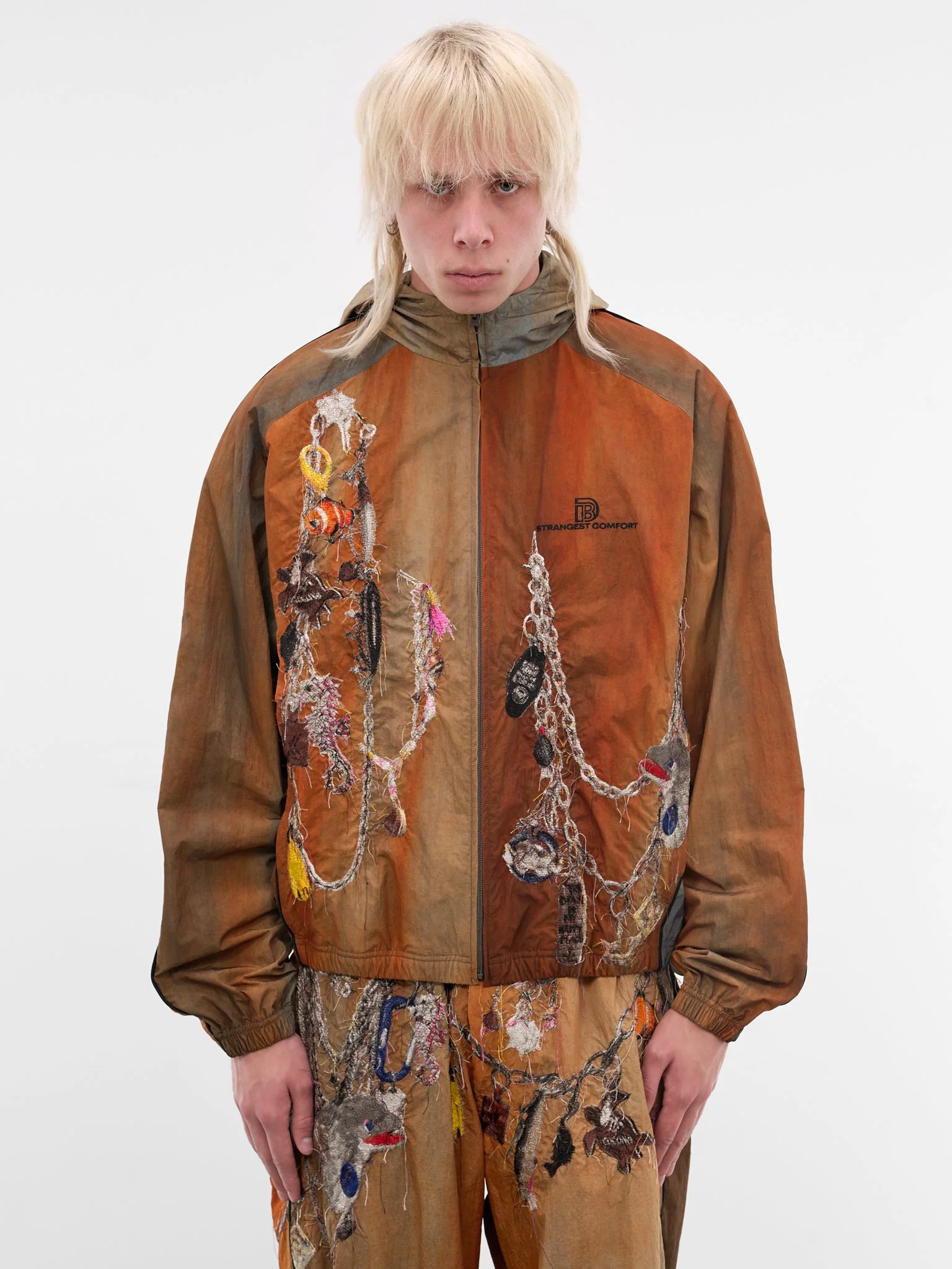 Trompe L'oeil Embroidered Track Jacket - 1