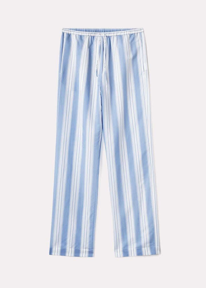 Press-creased drawstring trousers cornflower stripe - 1