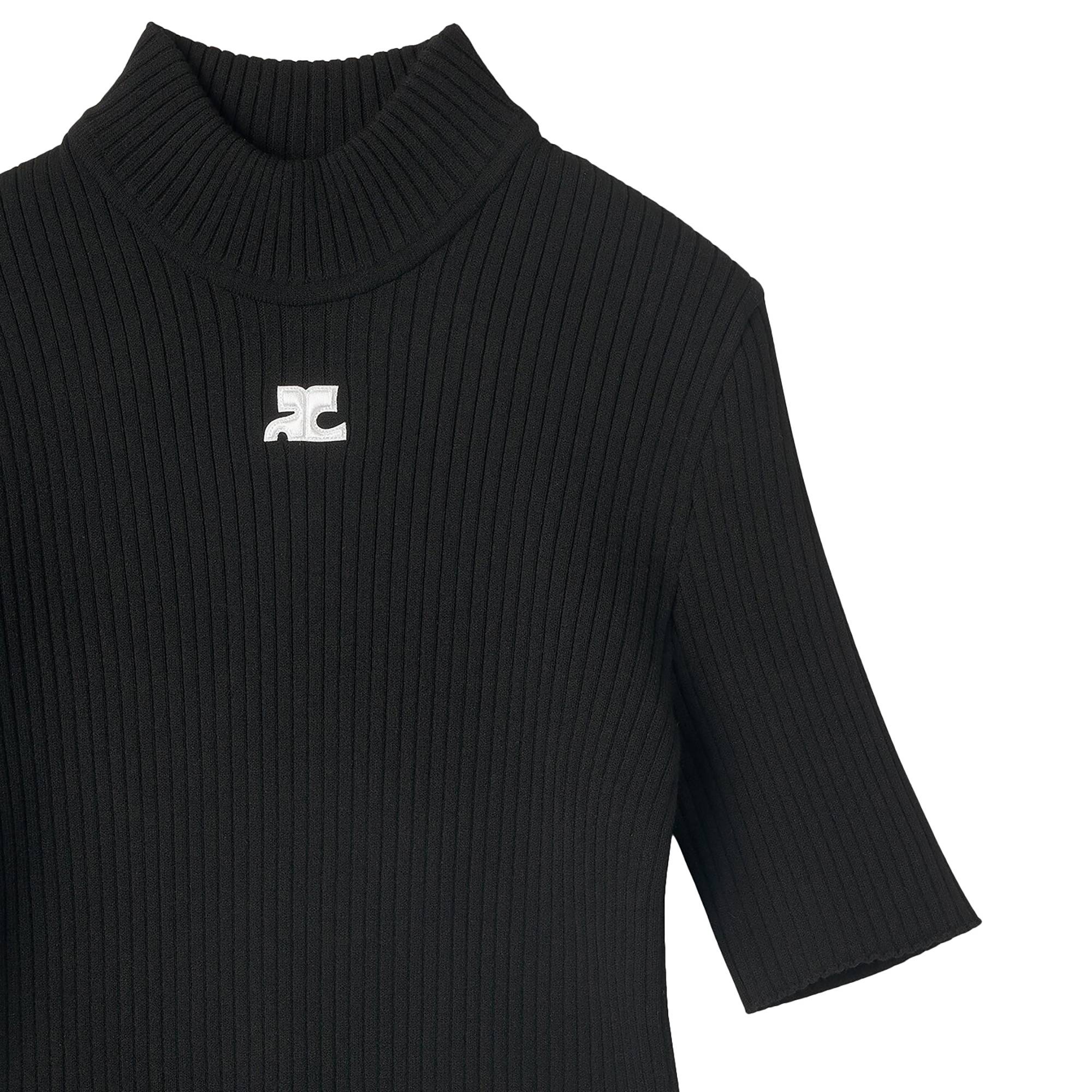 Courrèges Reedition Knit Short-Sleeve Jumper 'Black' - 3