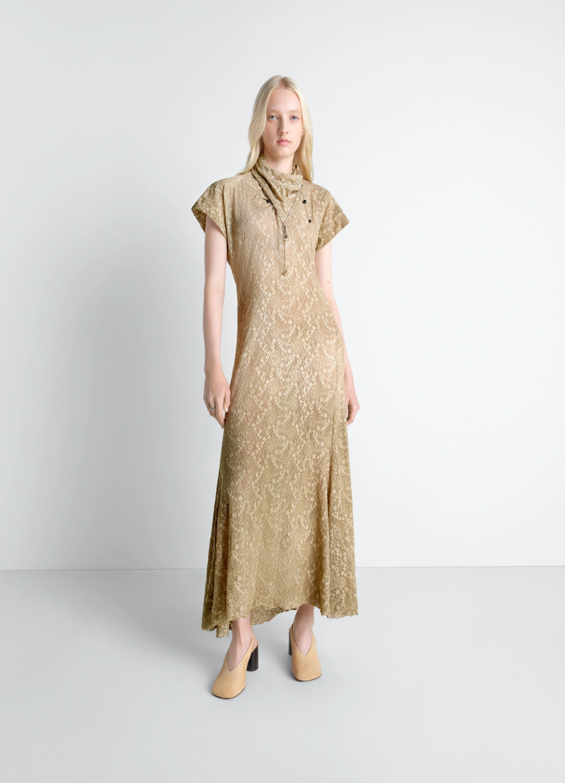 Lemaire LONG FOULARD DRESS IN GD LACE outlook