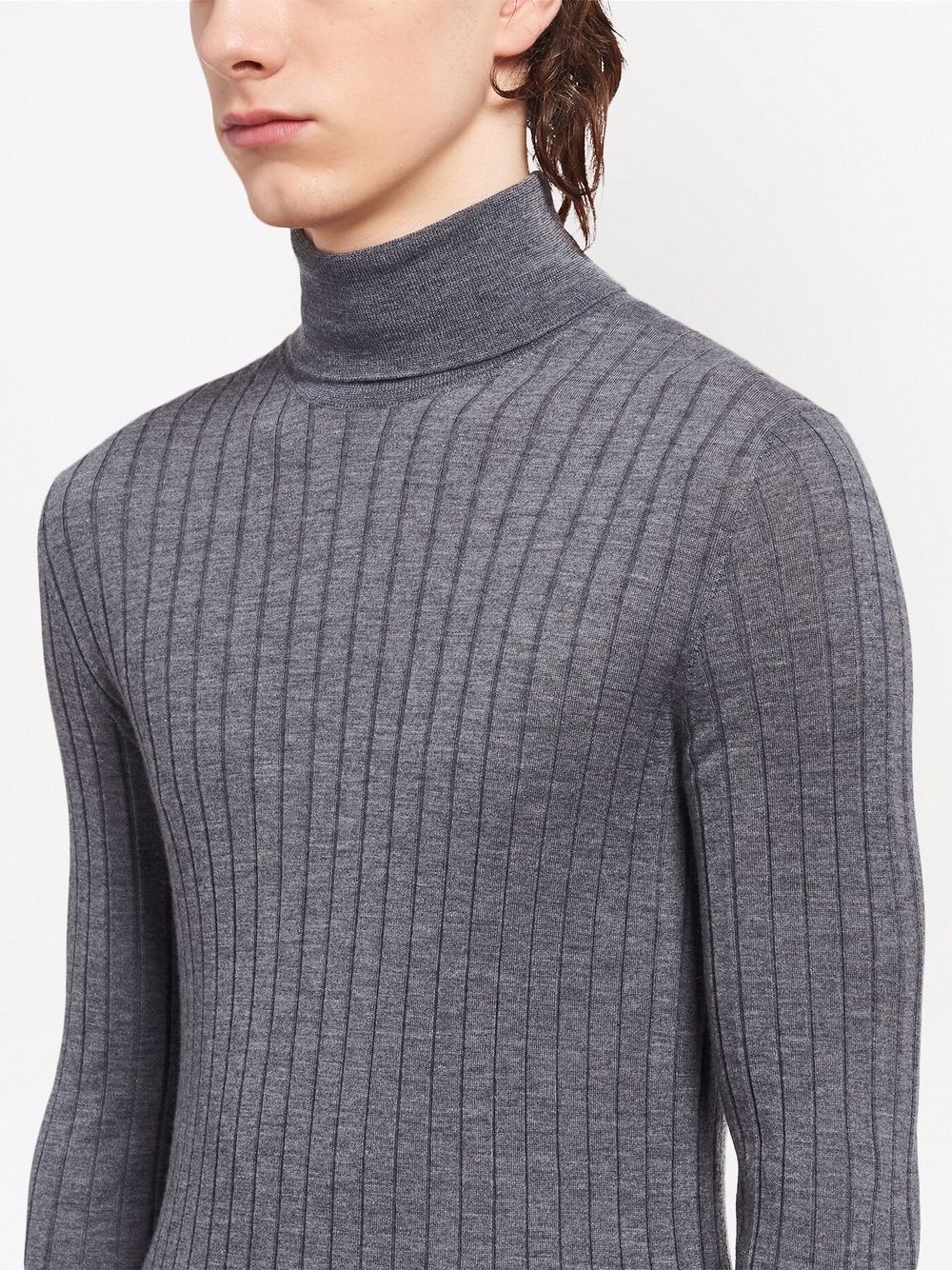ribbed roll neck jumper - 5