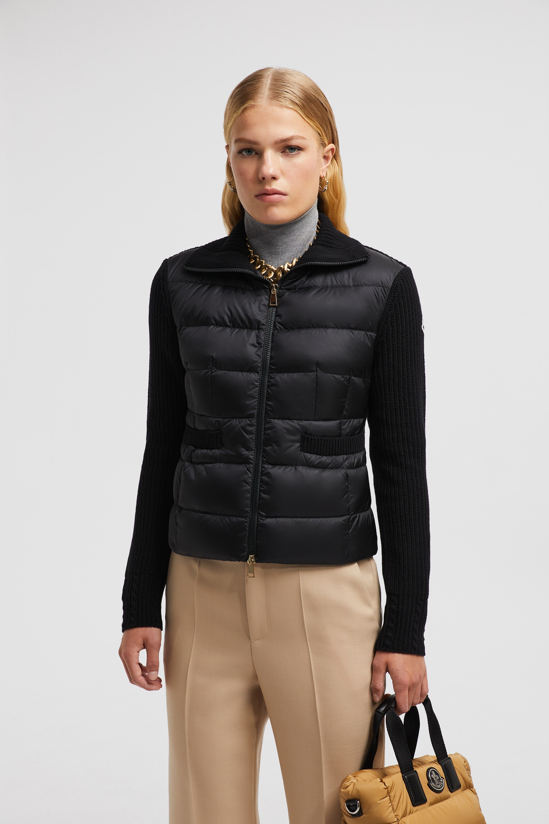 Padded Wool Zip-Up Cardigan - 2