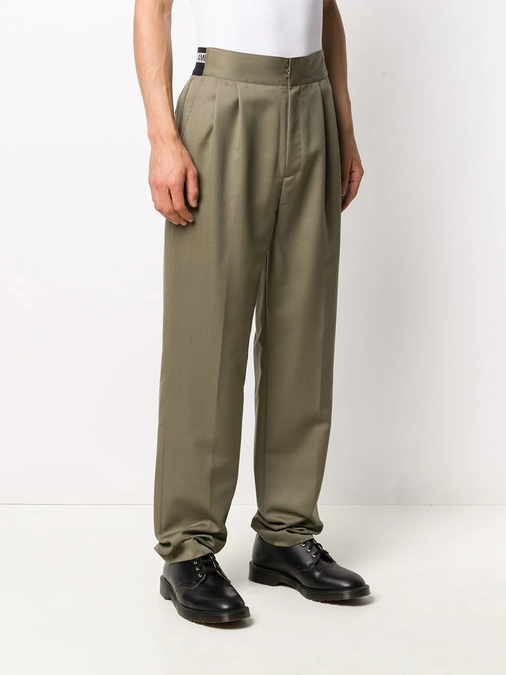 elasticated waistband tailored trousers - 4