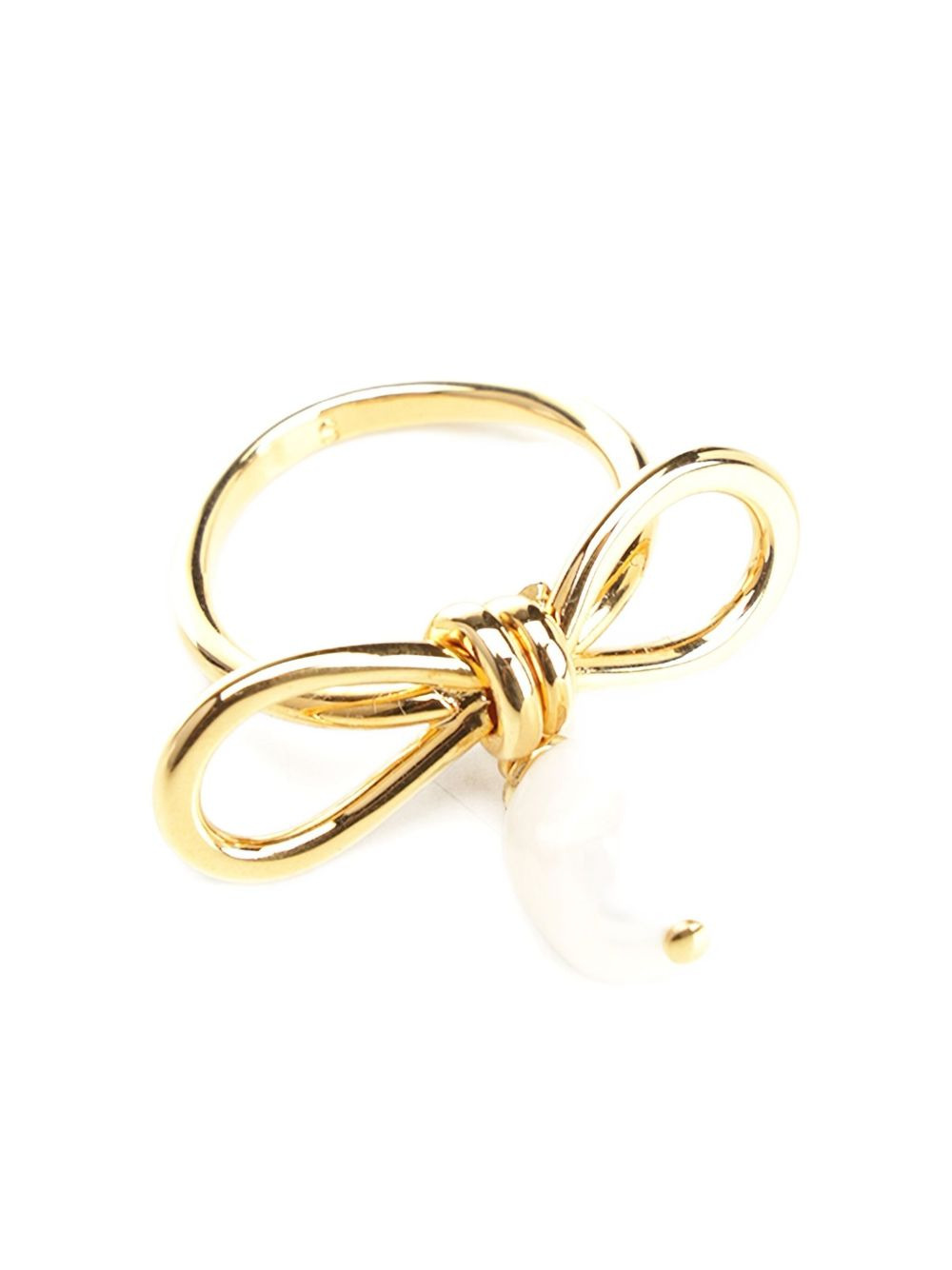 bow pearl-drop ring - 2