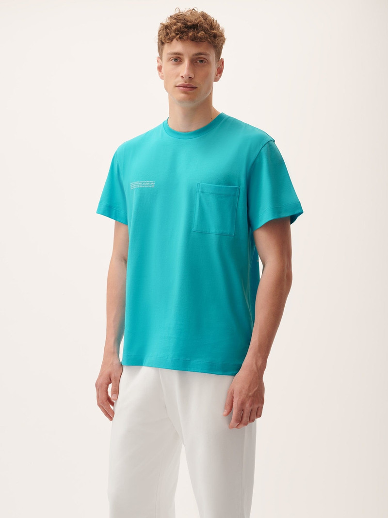 PANGAIA Mens 365 Lightweight Pocket T-Shirt - Ocean Turquoise outlook
