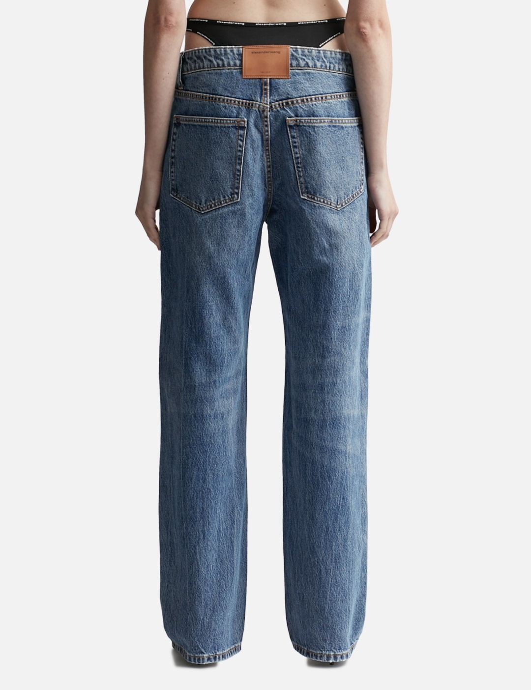 MID-RISE JEANS WITH PRE-STYLED LOGO BRIEF - 3