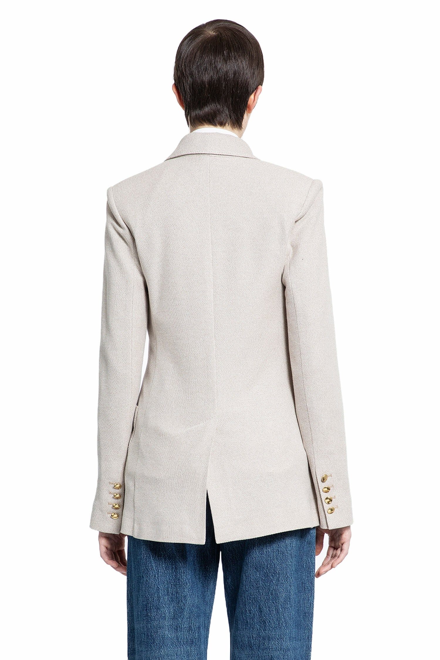 【送料&関税込】Max Mara Beige Vanadio Blazer Max Mara - Vanadio cotton double-breasted blazer Ecru - The