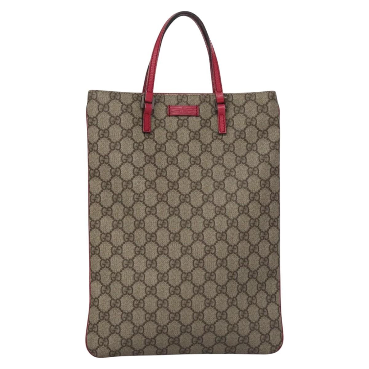GUCCI GG Supreme Tote Bag Pvc Leather Beige Pink - 13