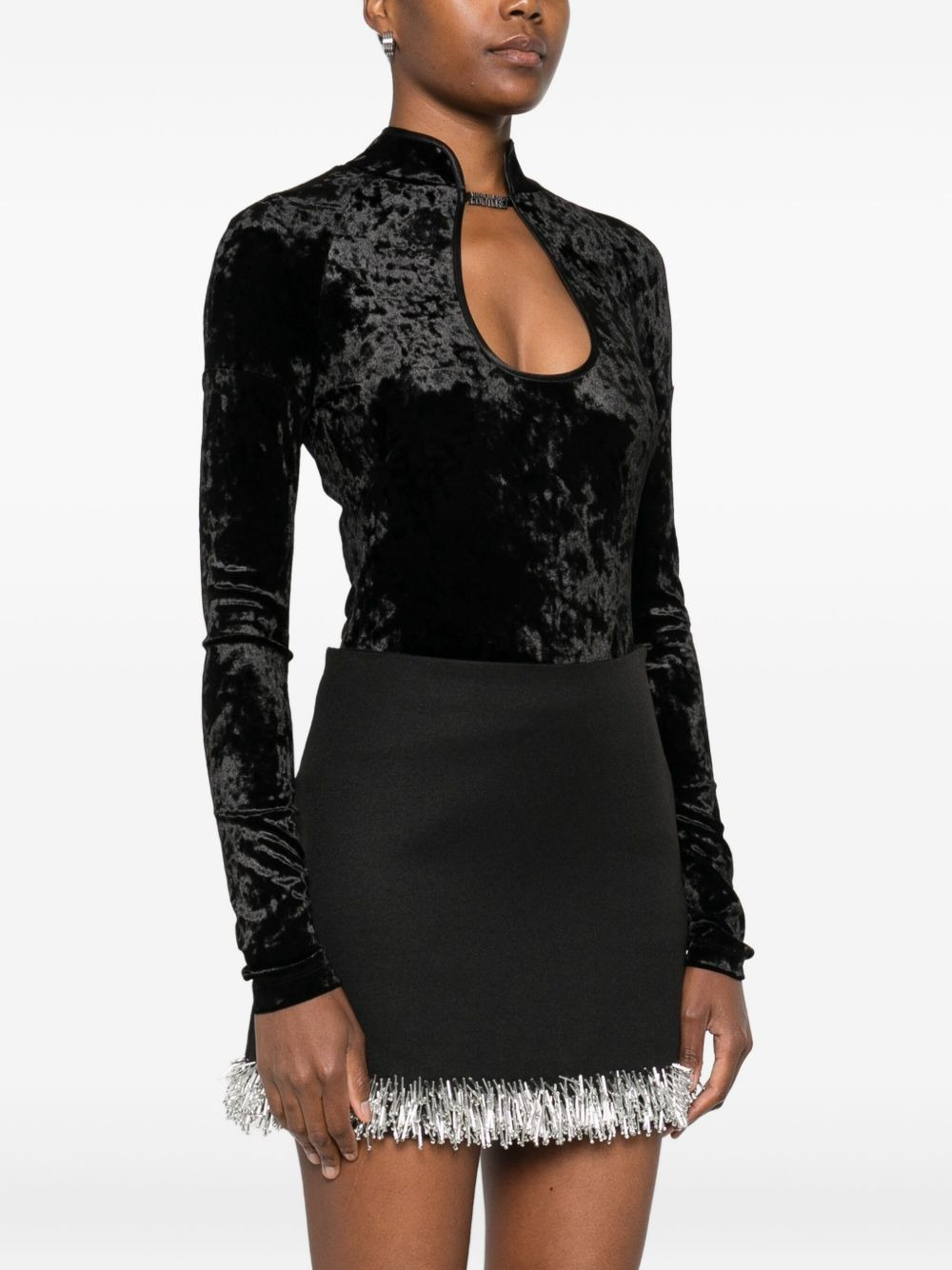 keyhole-neck long-sleeves bodysuit - 3