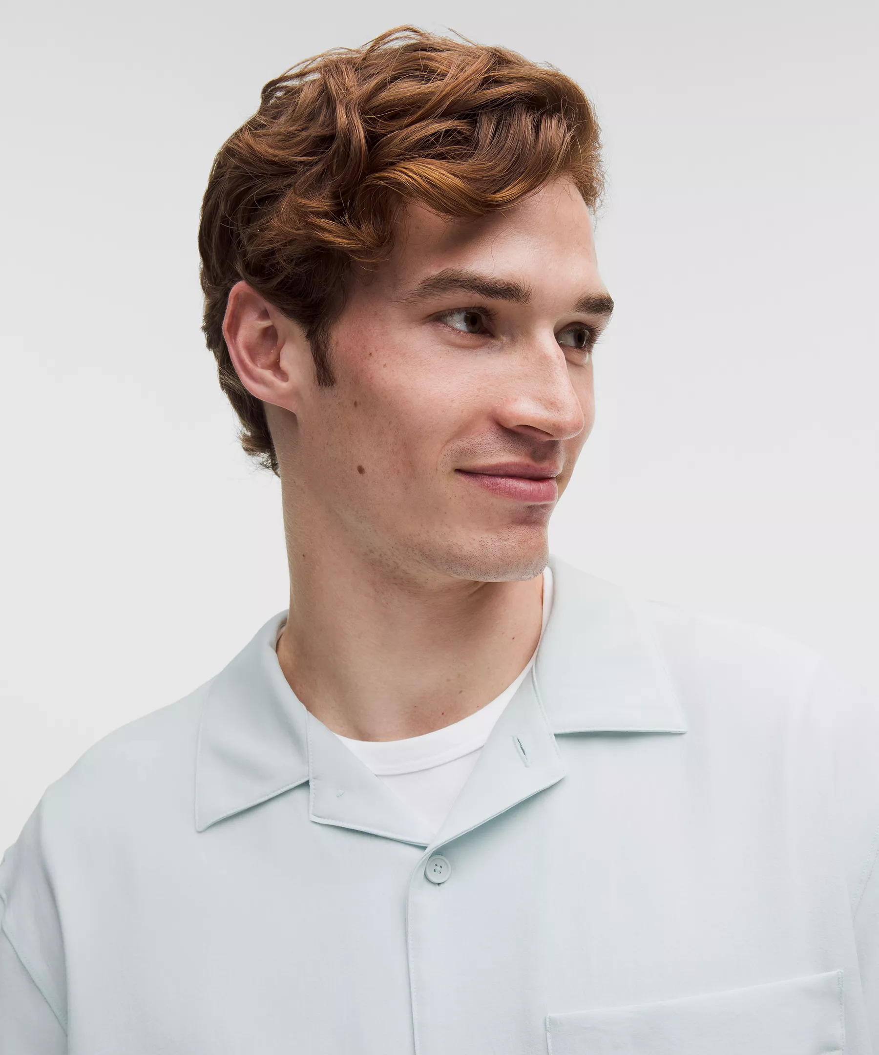 Lightweight Camp Collar Button-Up Shirt *Pocket - 4