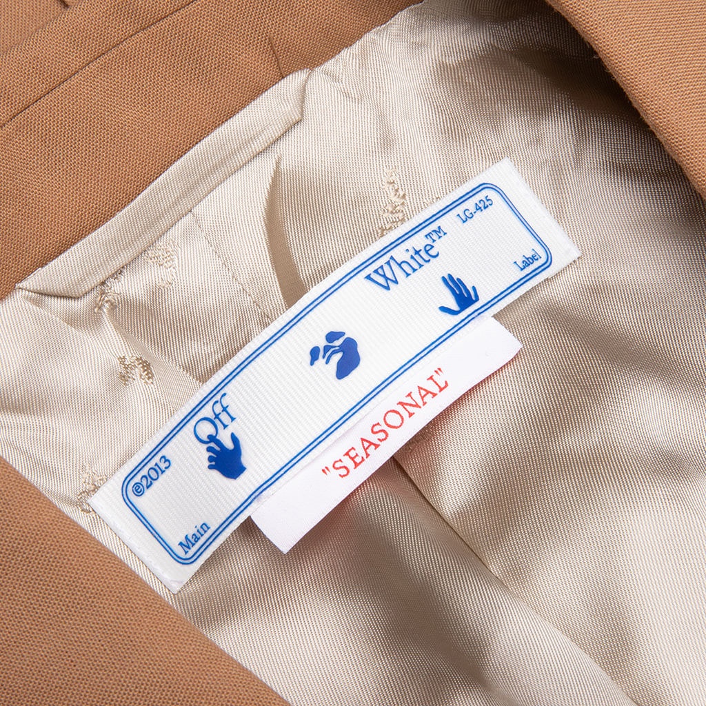 OFF-WHITE C/O VIRGIL ABLOH RELAXED LONG JACKET - CAMEL/NO COLOR - 4