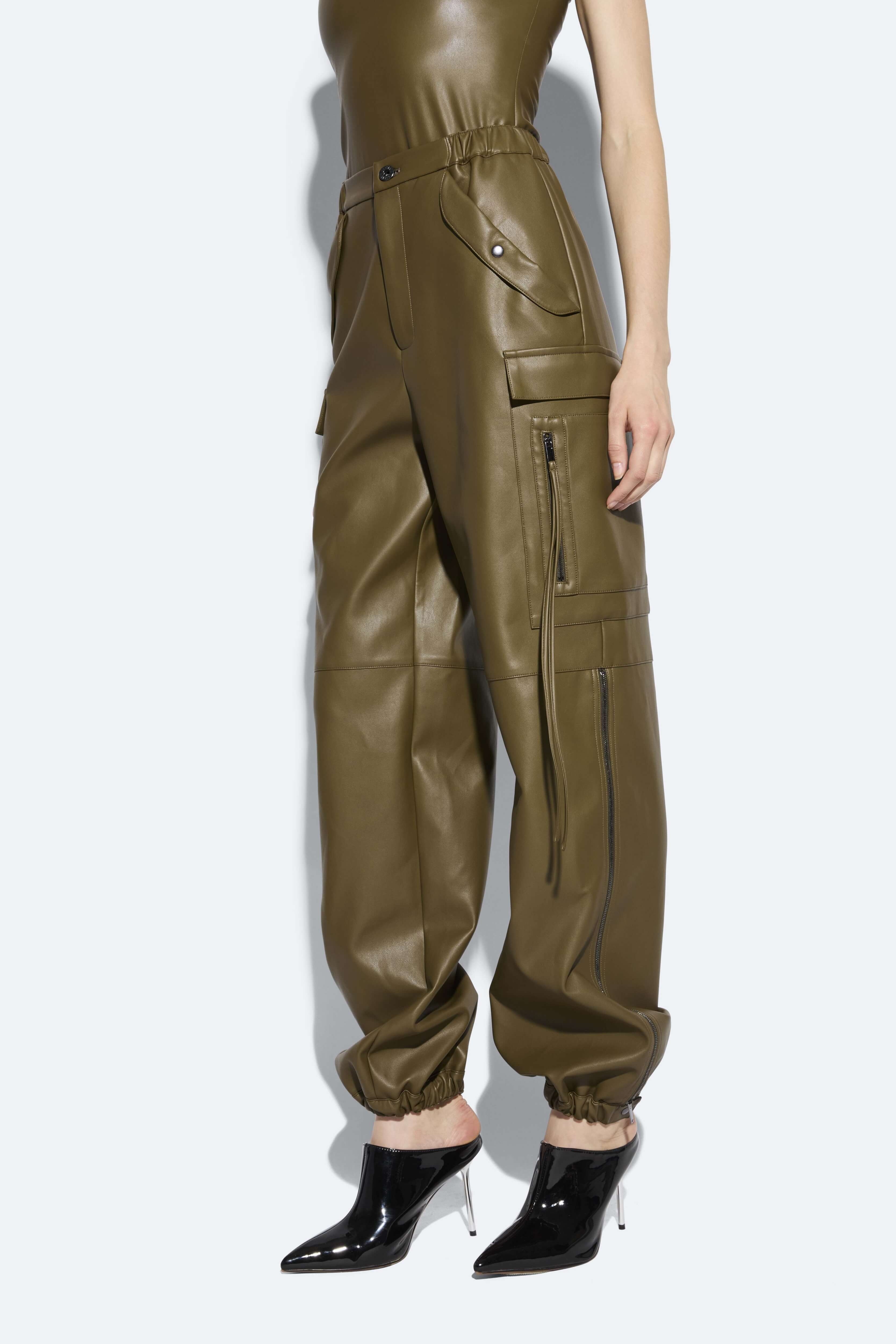 Faux Leather Utility Jogger Pant - 4