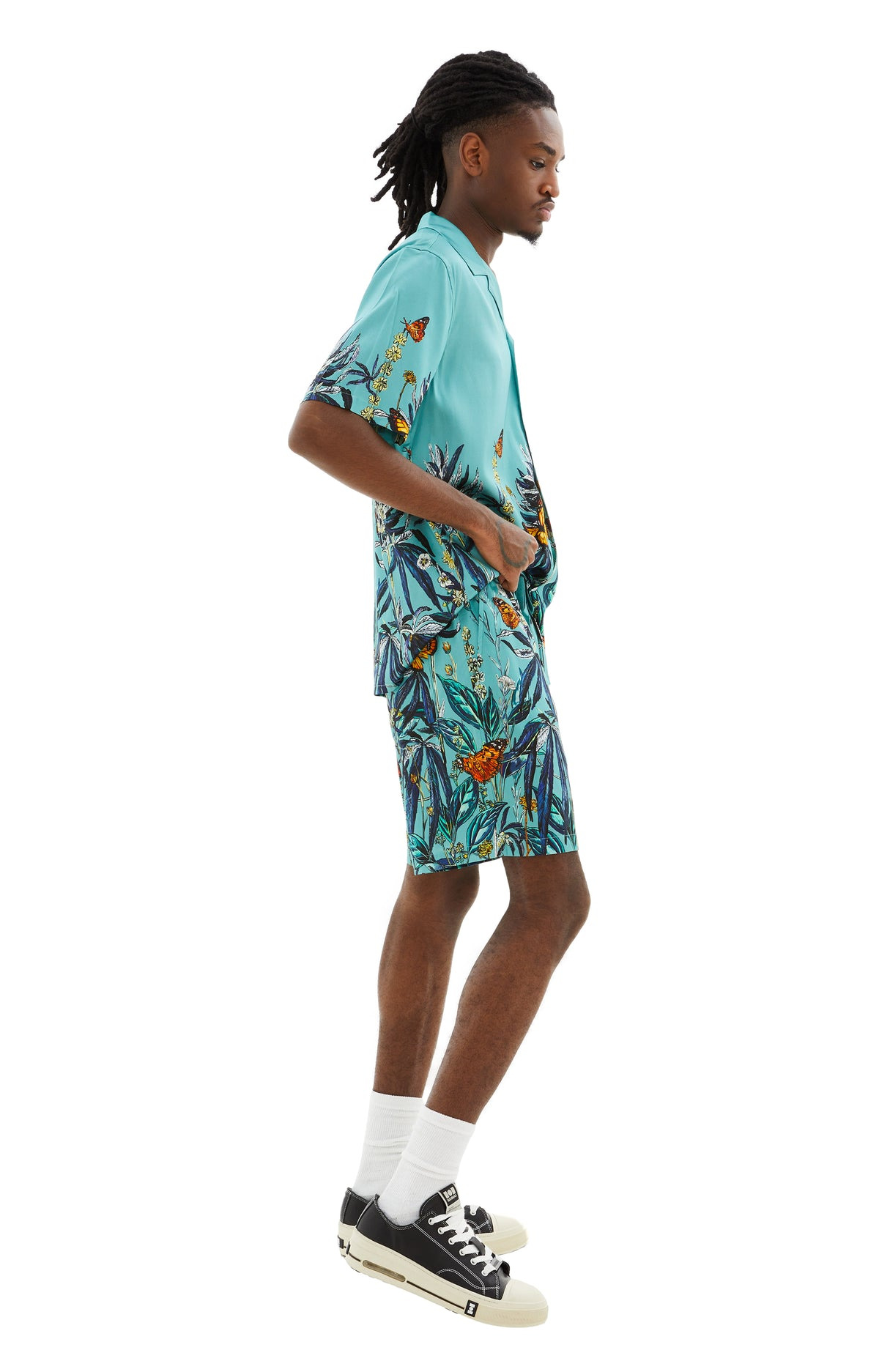 BOTANICAL SILK SHORT (JADE GREEN/MULTICOLOR) - 2
