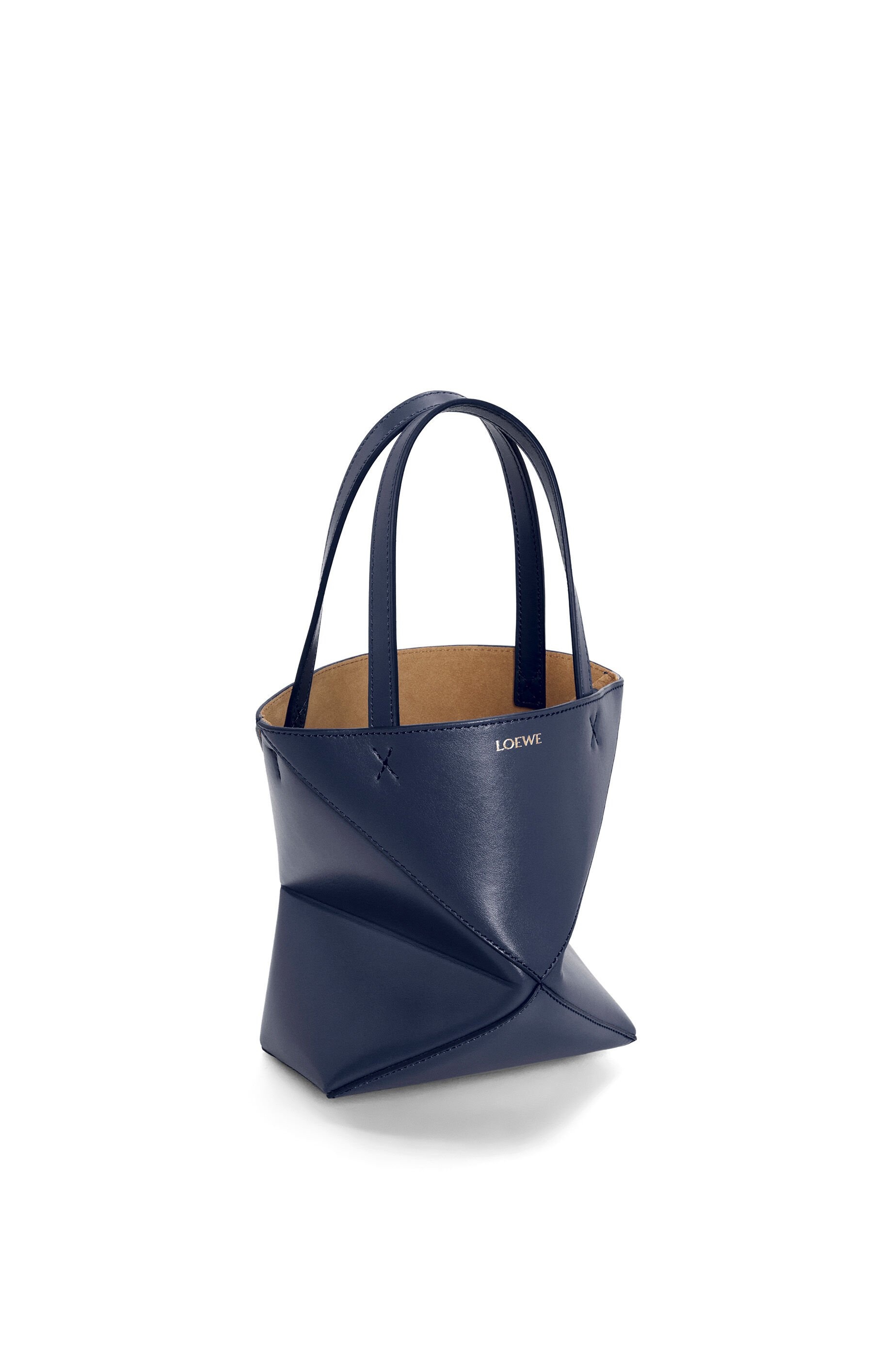 Mini Puzzle Fold Tote in shiny calfskin - 2