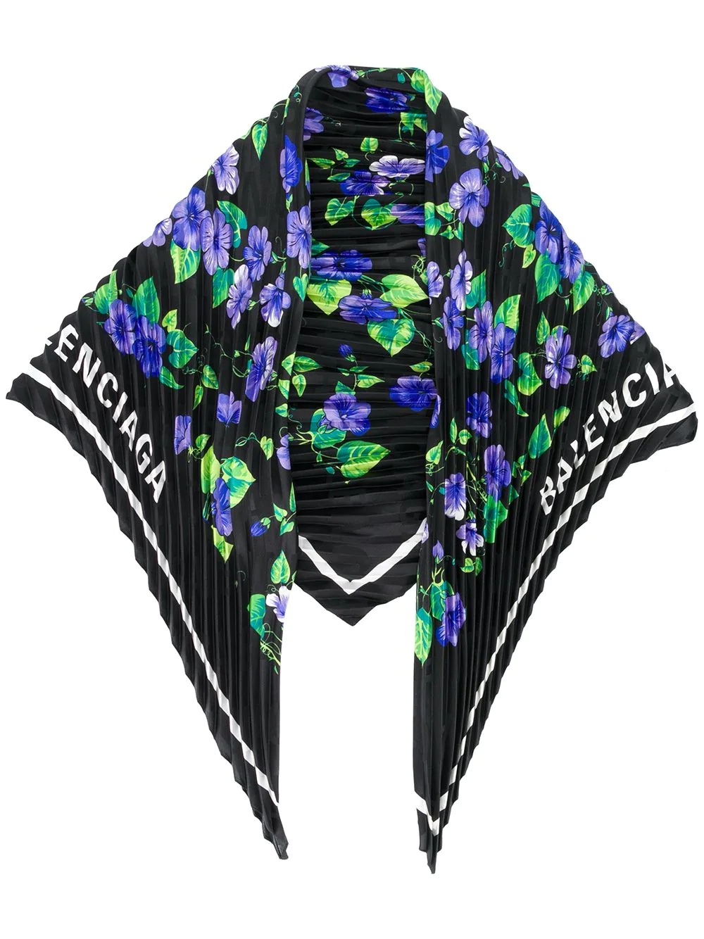 floral print silk scarf - 1