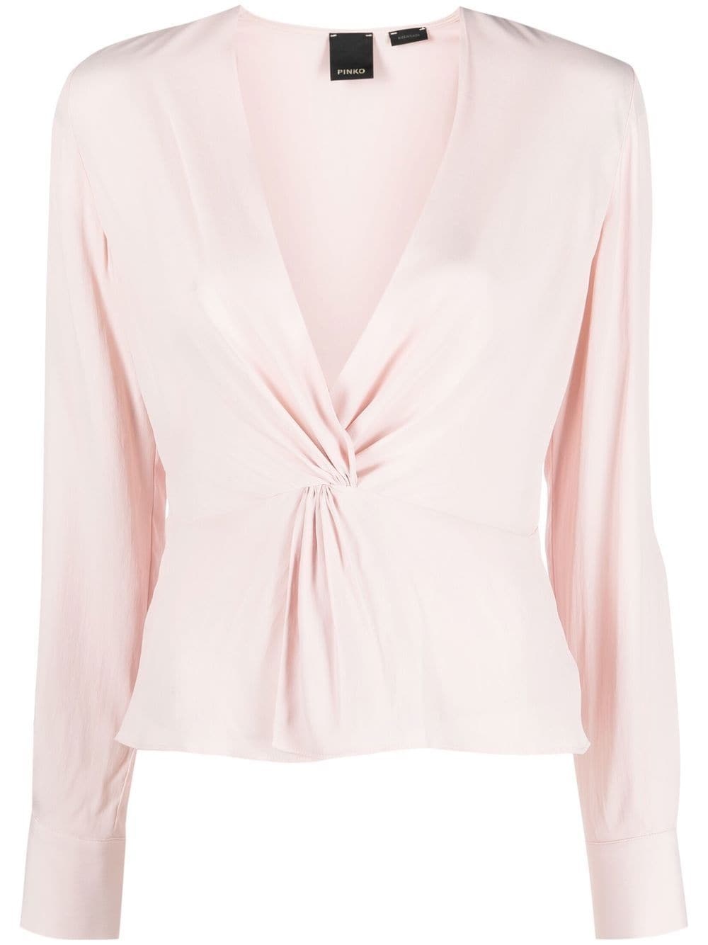 twist-detail long-sleeved blouse - 1