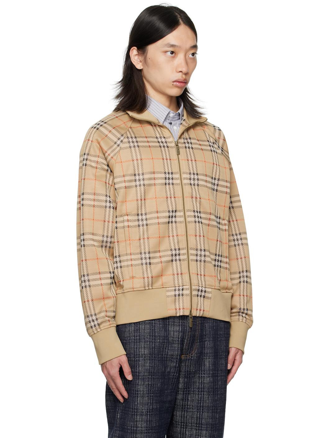 Beige Check Sweatshirt - 2