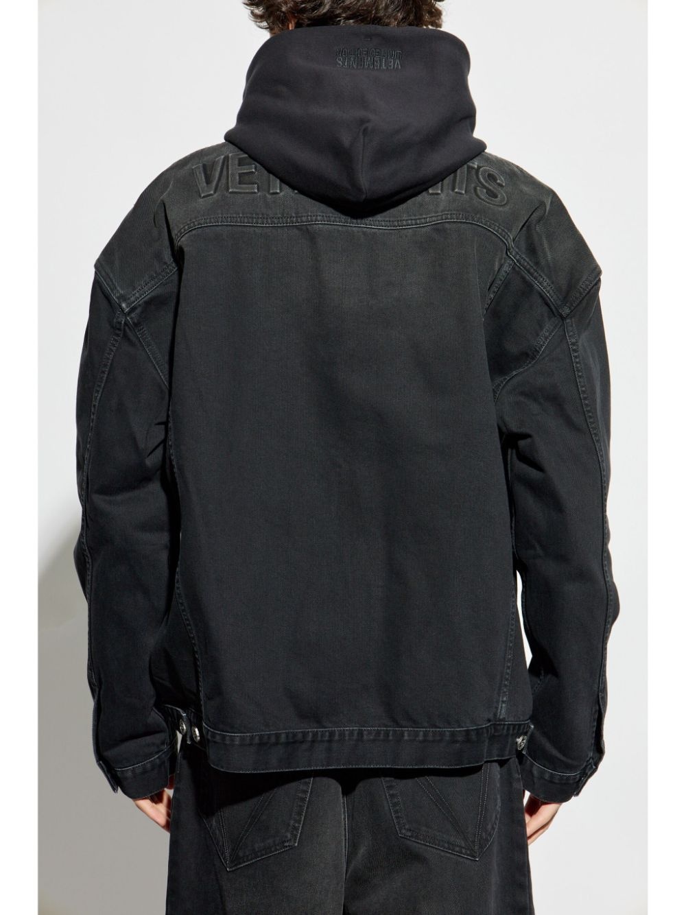 hooded denim jacket - 4