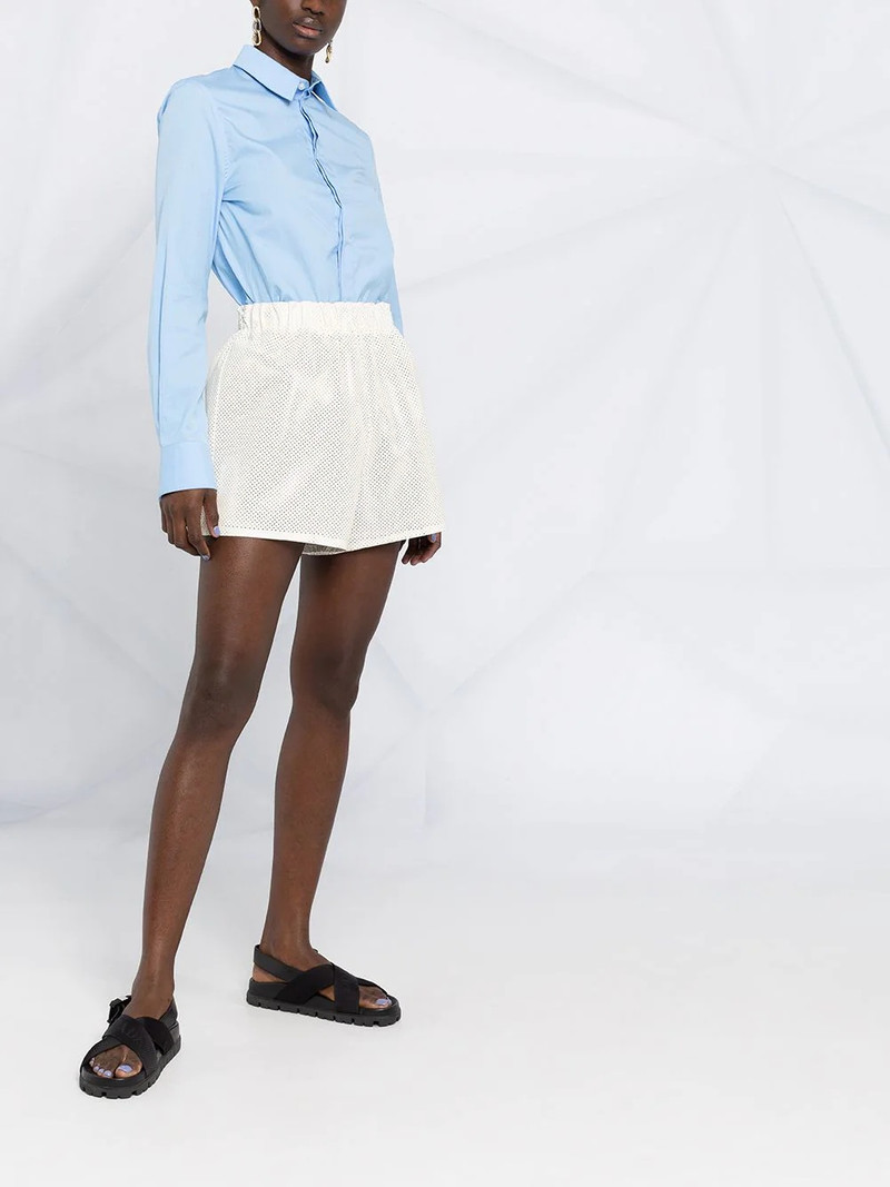 Prada high-waisted logo-plaque shorts outlook