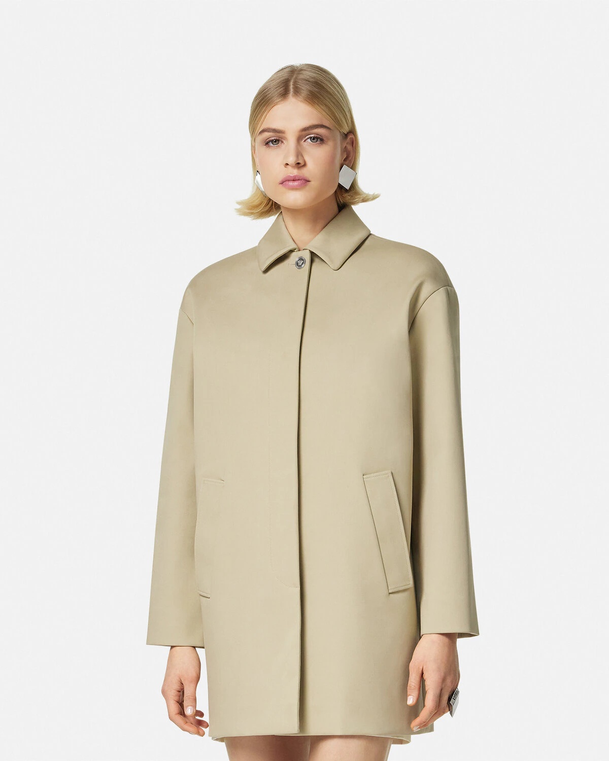 Gabardine Short Trench Coat - 4