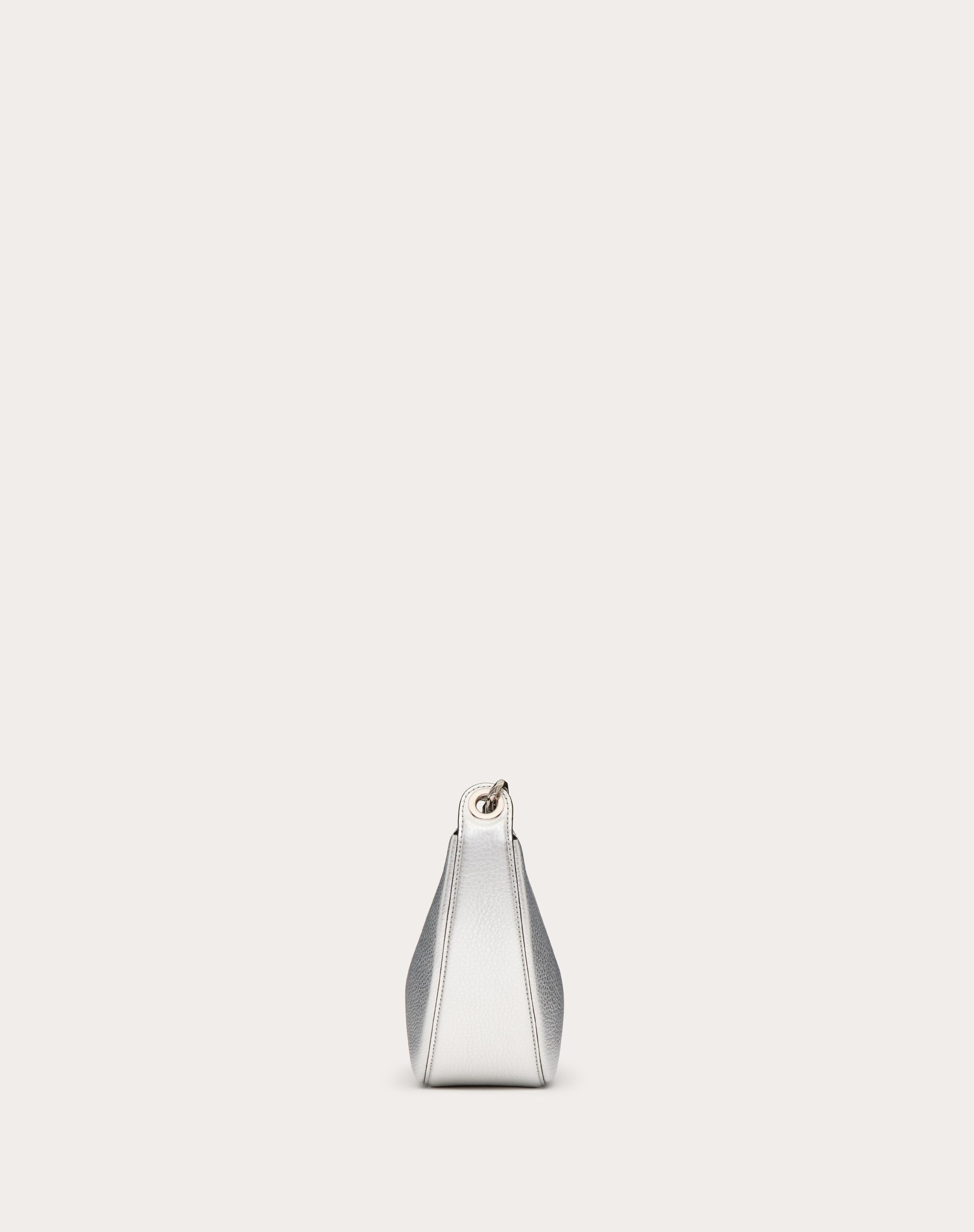 VLOGO MOON MINI HOBO BAG IN METALLIC GRAINY CALFSKIN WITH CHAIN - 5