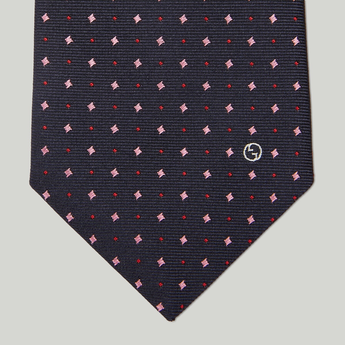 Polka-dot rhombus silk jacquard tie - 4