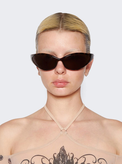 BALENCIAGA 90s Oval Sunglasses Havana outlook