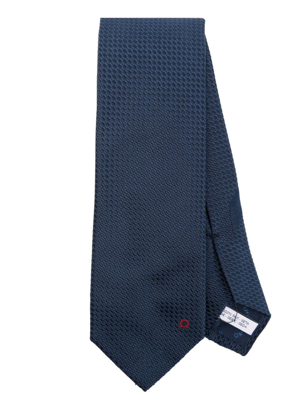 logo-embroidered silk tie - 1