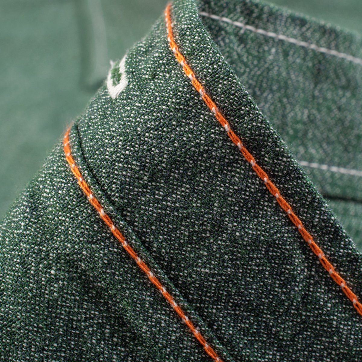 IHSH-290-GRN 10oz Mock Twist Selvedge Chambray Work Shirt - Green 'The Salt and Jalapeño' - 12