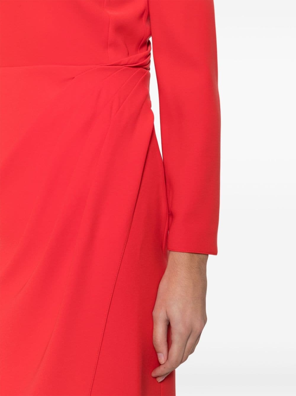 draped crepe midi dress - 5