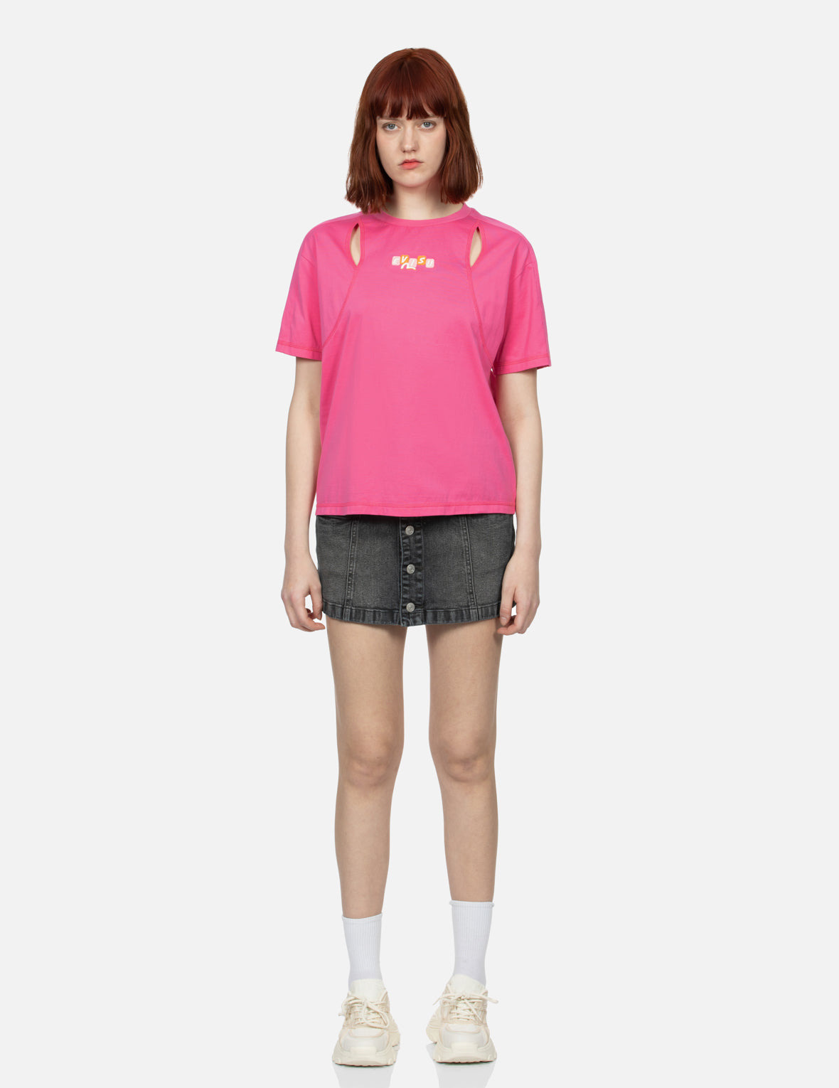 SEAGULL EMBROIDERY WASHED FASHION FIT DENIM SKORT - 6