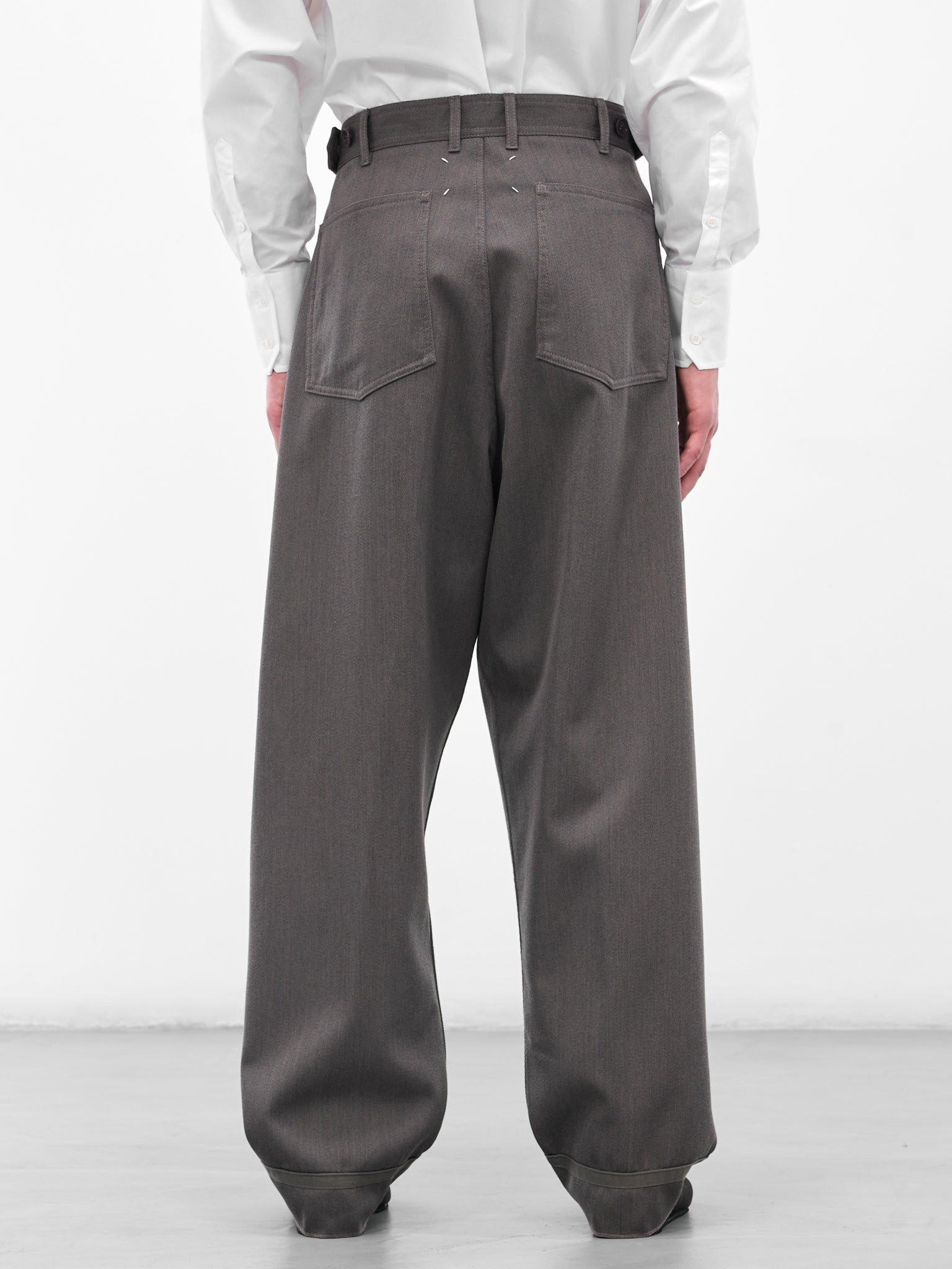 Gray Wool Tailored Jeans - 3