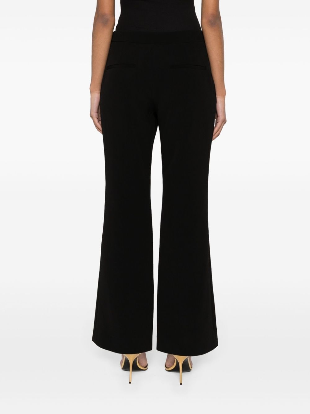 flared crepe trousers - 4