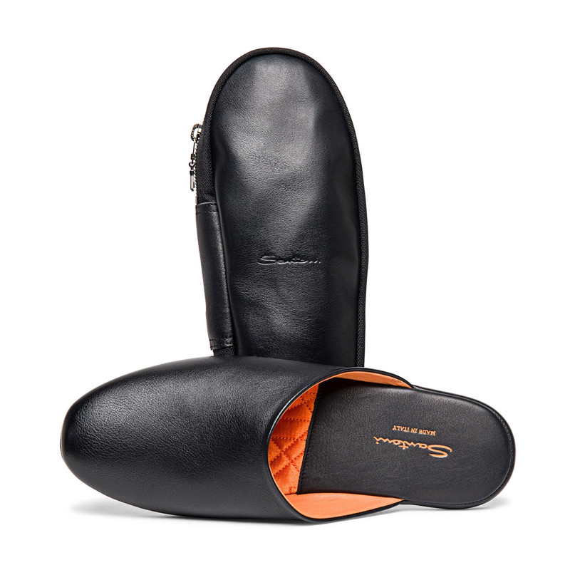 Men’s black leather slipper 5