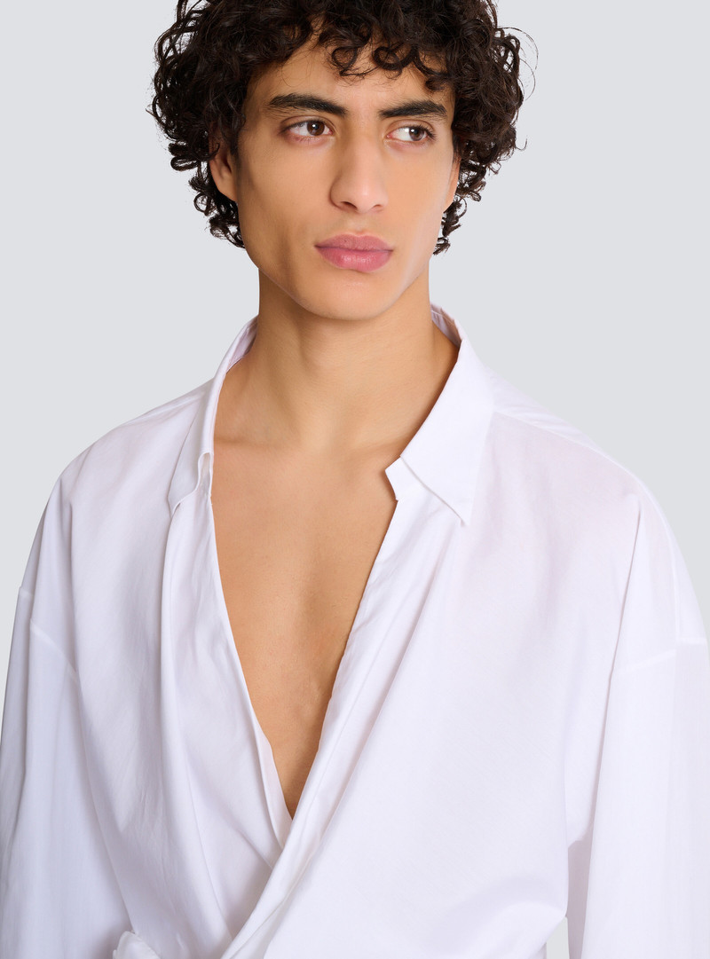 Draped cotton poplin shirt 7