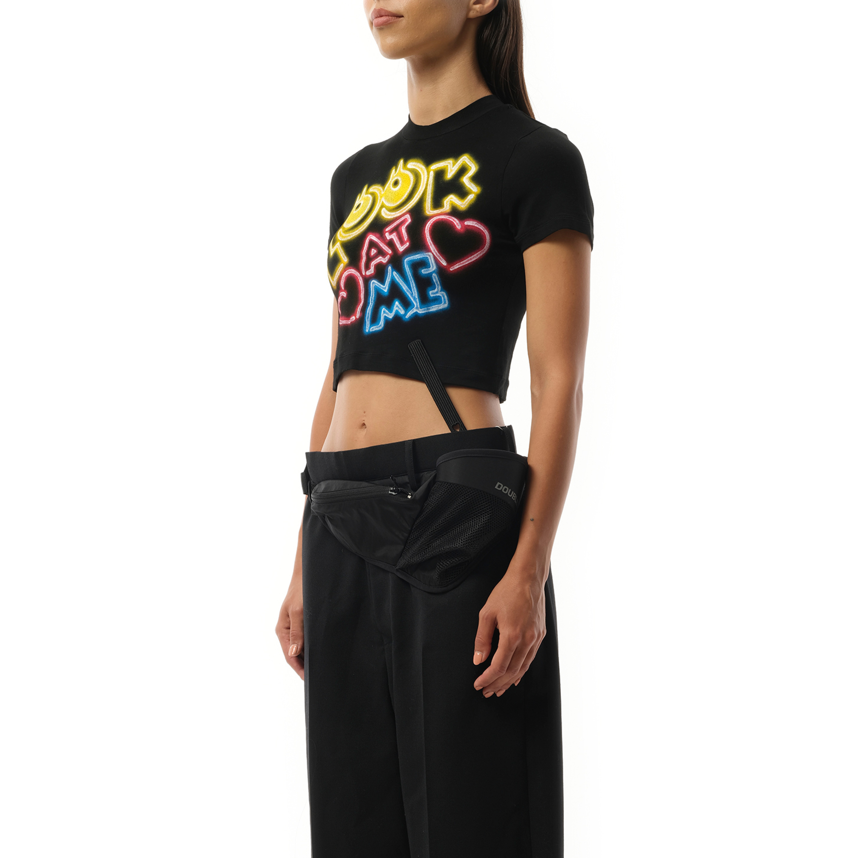 English Fan-Service Neon Paint T-Shirt in Black - 5